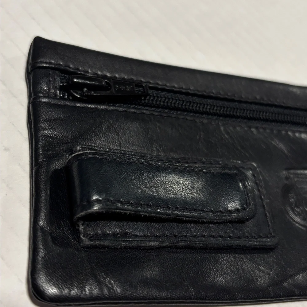 Bugatti vintage leather zip money clip on pouch